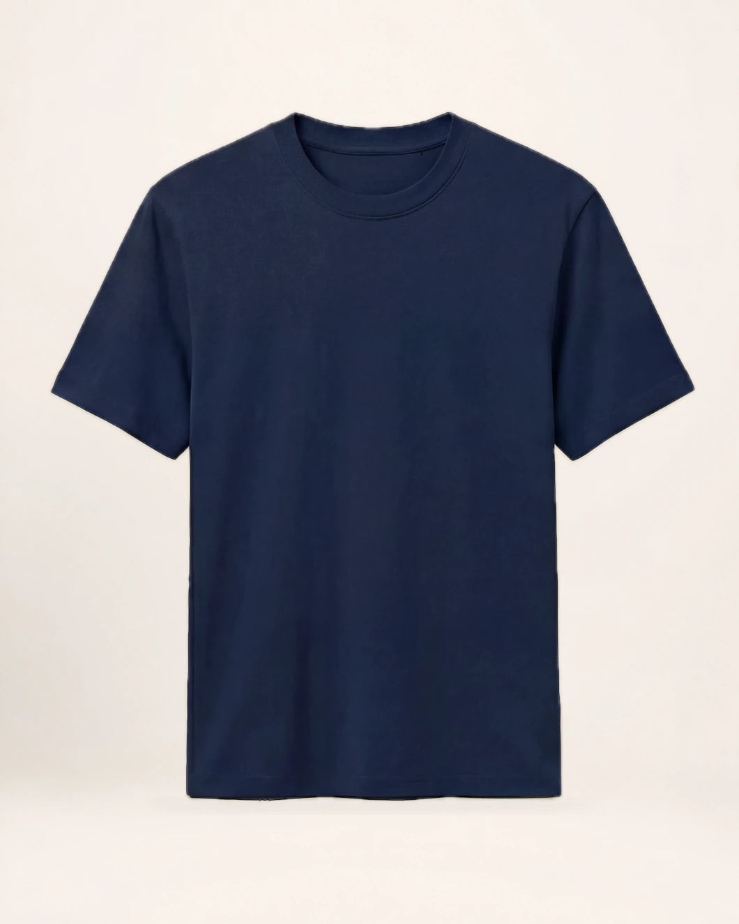 The Foundation Tee — navy T-shirt, front view