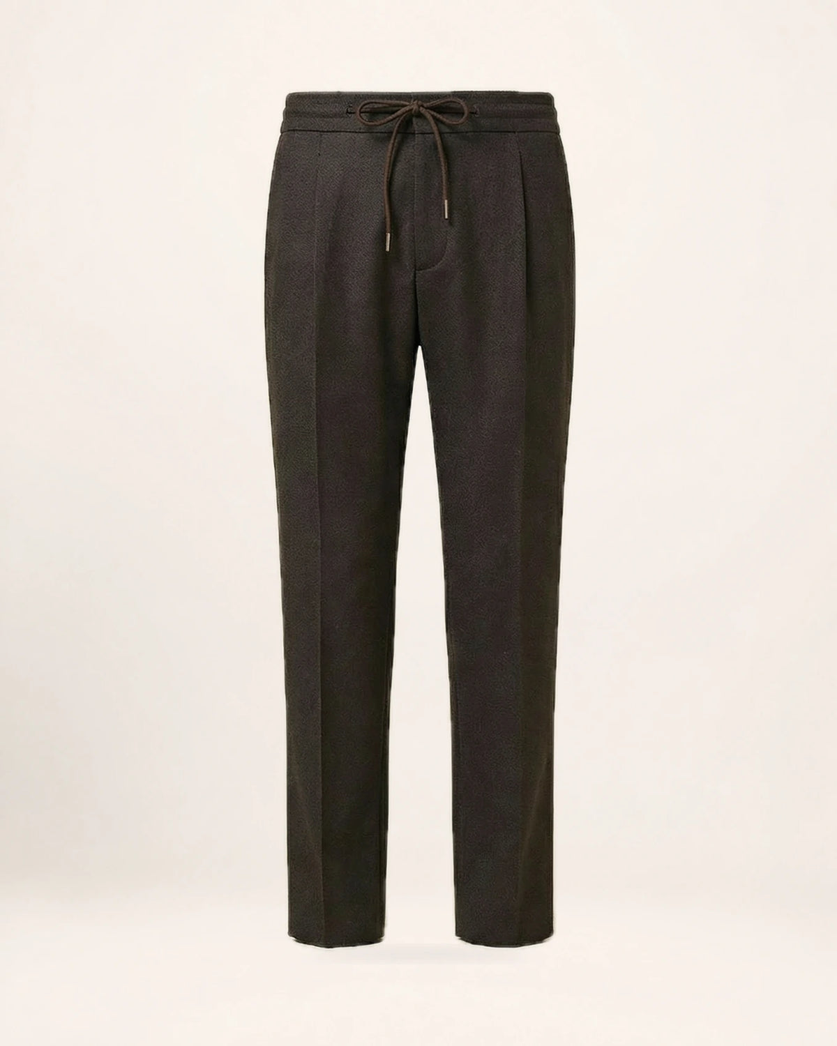 The Wayfarer Trouser — dark brown trousers, front view