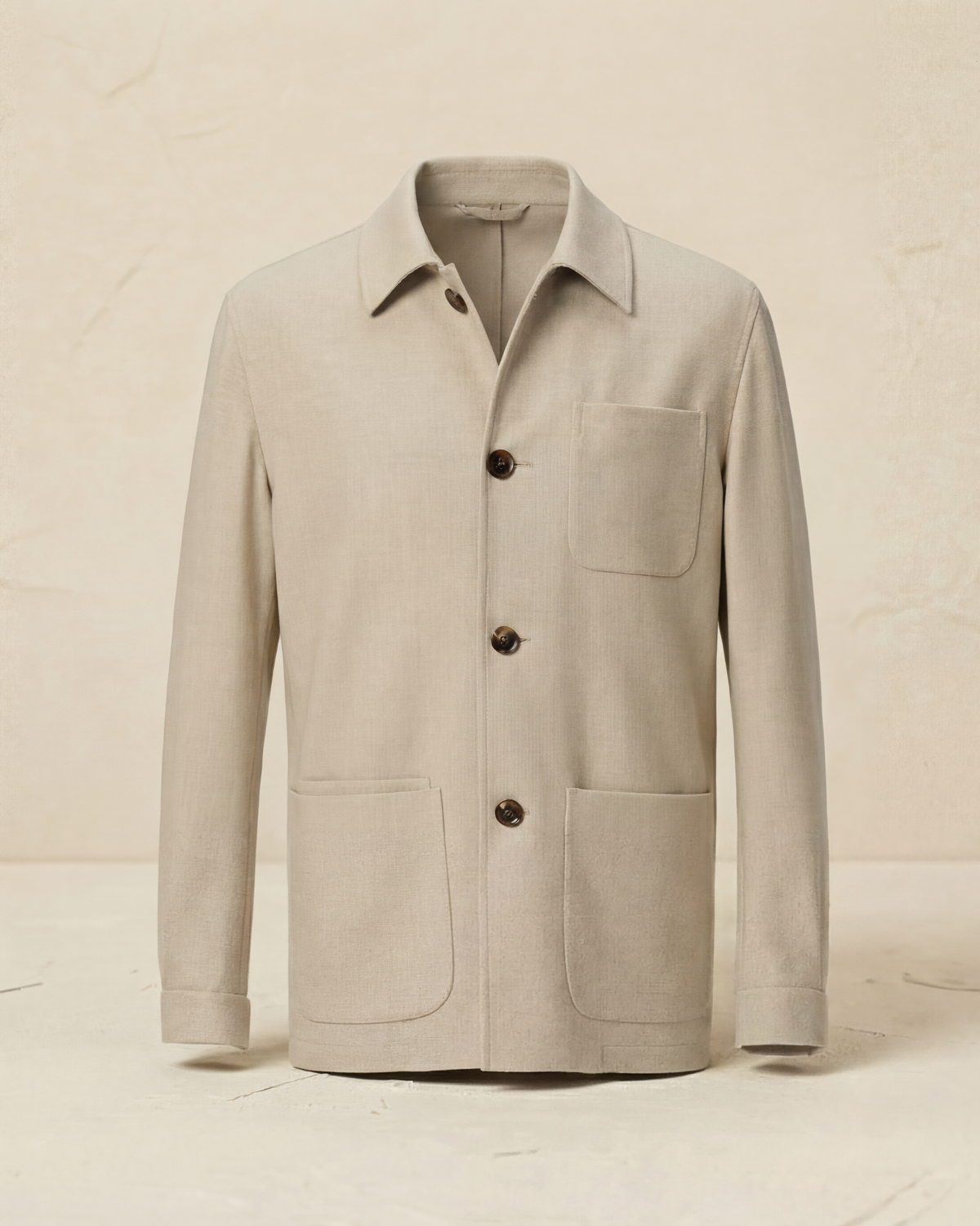 Beige jacket on a light beige background