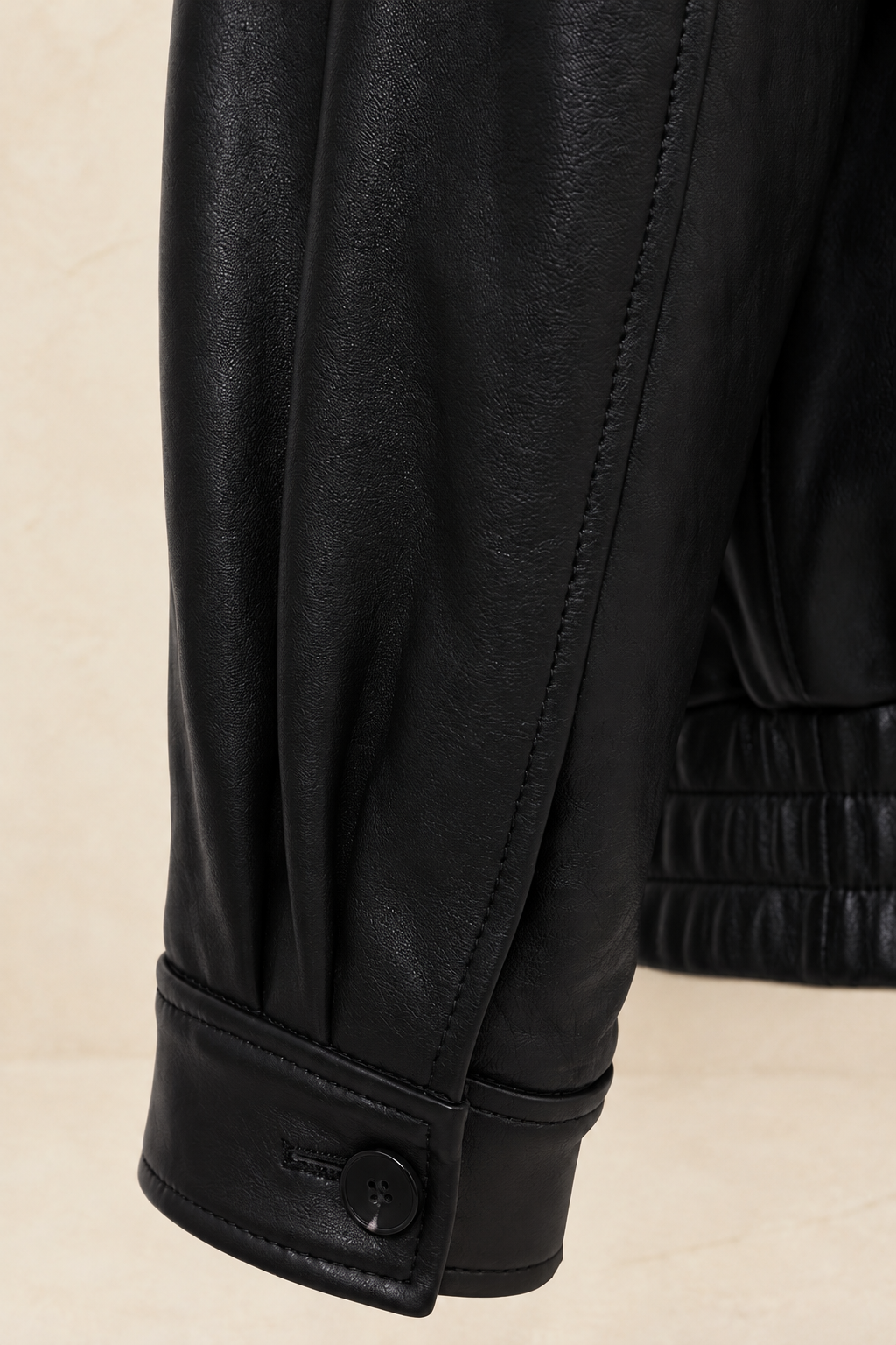 The Outrider Leather Jacket — cuff fastening detail